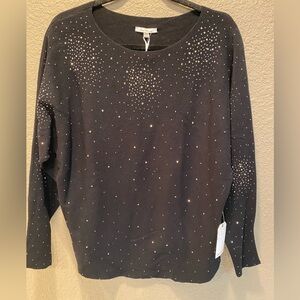 Vita Milano Black, Diamond Studded Sweater